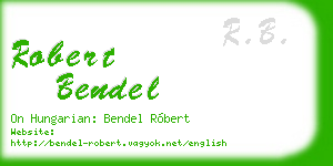robert bendel business card